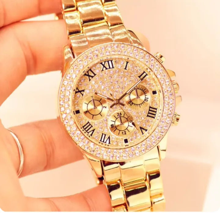 Luxury Rhinestone Ladies Watch Gypsophila Quartz Watches Alloy Strap Crystal Watch Digtal Clock Wrist Watches